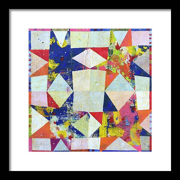 Stars Framed Print featuring the painting Uno, Dos, Tres, Cuatro by Cyndie Katz