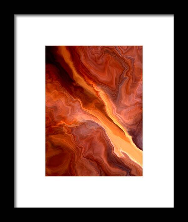 Abstract Framed Print featuring the digital art Magma by Nancy Levan