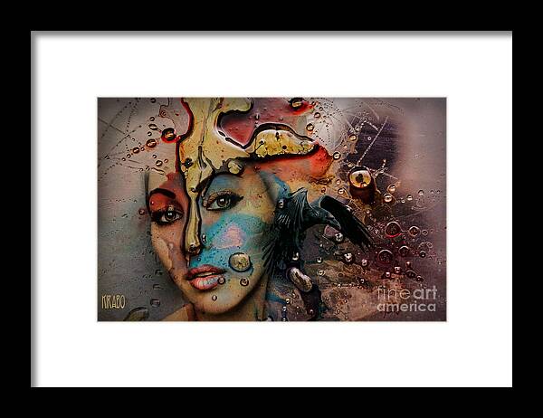 Portrait Framed Print featuring the mixed media Untitled 2021-0479 by Kira Bodensted
