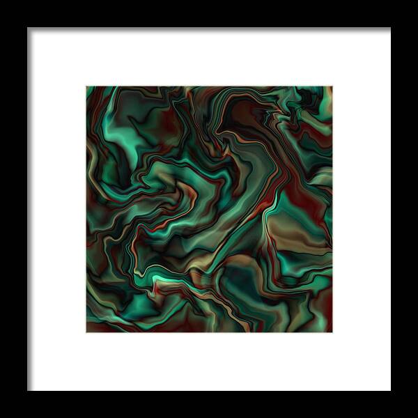 Abstract Framed Print featuring the digital art Tendril by Nancy Levan