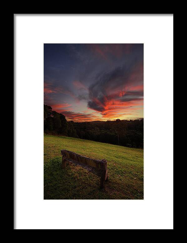 Landscape Framed Print featuring the photograph 2005sunset3 by Nicolas Lombard