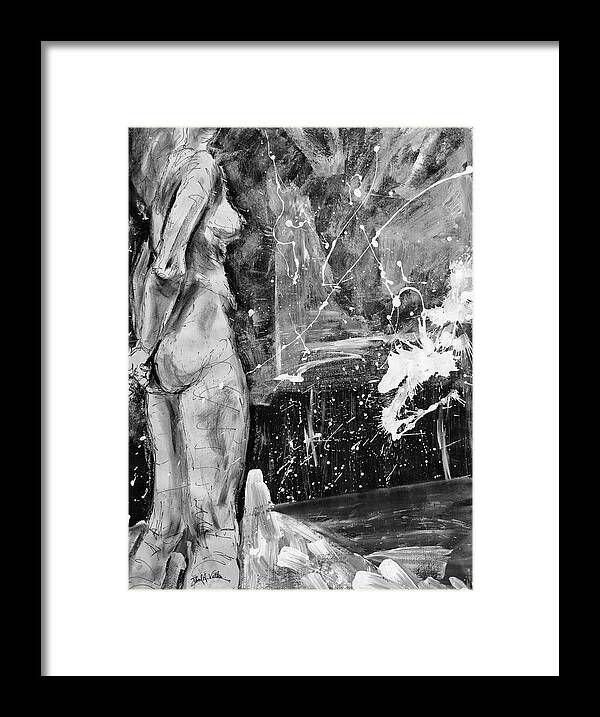 Female Figure Framed Print featuring the drawing Untitled_figure Study_dgr by Paul Vitko