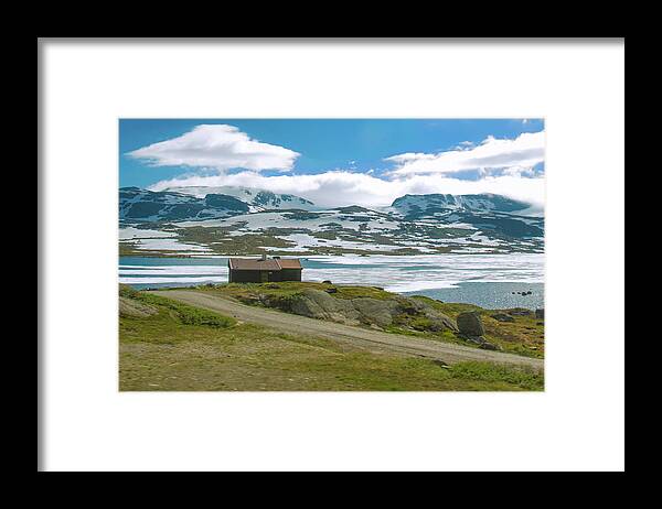 Blue Sky Framed Print featuring the photograph Up High in Mountains of Norway by Matthew DeGrushe