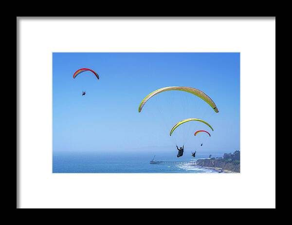 Paragliders Framed Print featuring the photograph Up, Up and Away 3 5.29.22 by Lindsay Thomson