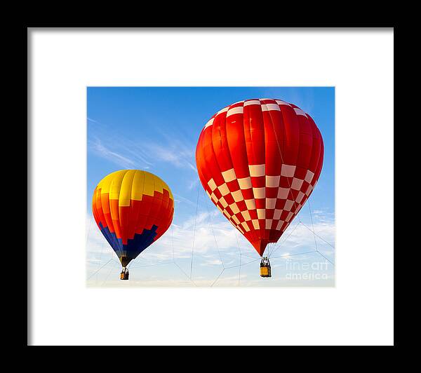 Hot Air Balloons Framed Print featuring the photograph Up Up And Away Florida Hot Air Ballon Festival Tethered Balloons by L Bosco
