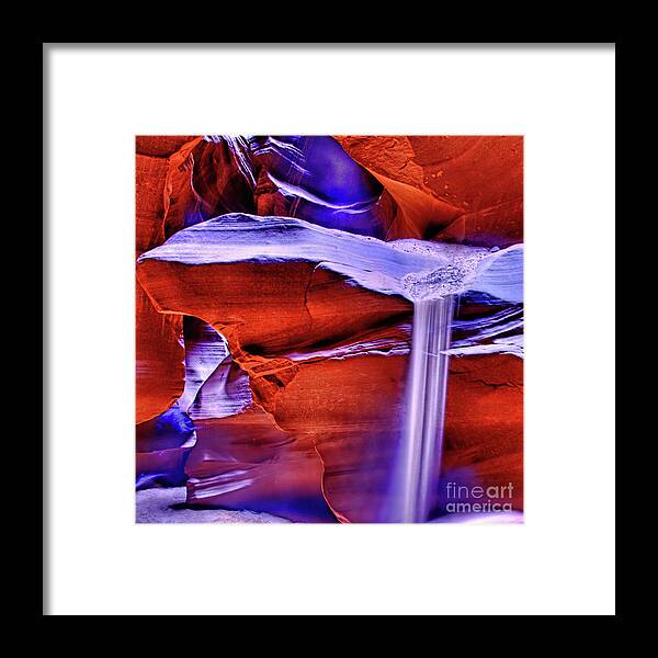 Upper Antelope Slot Canyon Framed Print featuring the photograph Upper Antelope Canyon Dirt Slide by Tom Watkins PVminer pixs