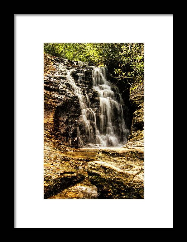 Hanging Rock State Park Framed Print featuring the photograph Upper Cascades at Hanging Rock State Park by Bob Decker
