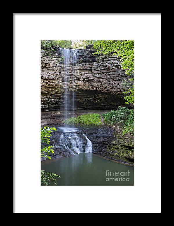 Piney Falls Framed Print featuring the photograph Upper Piney Falls 16 by Phil Perkins