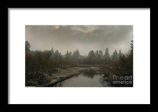  California Framed Print featuring the photograph Upper Truckee River early spring storm sunset, El Dorado National Forest, California, U. S. A. by PROMedias US