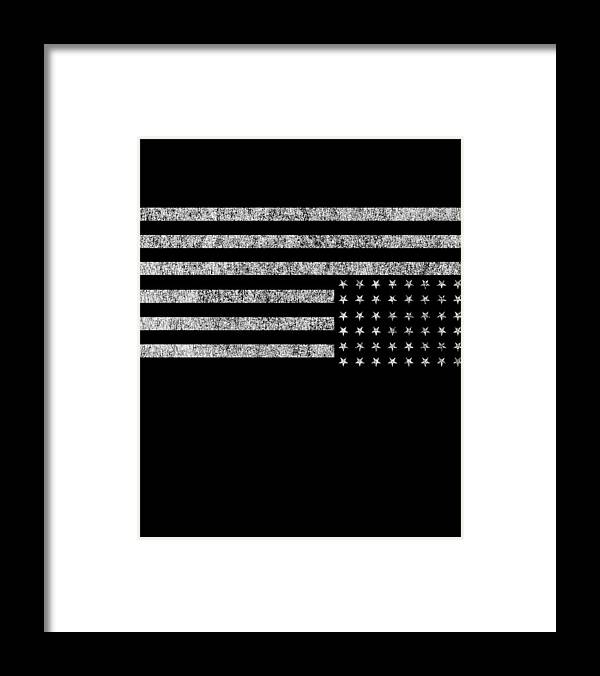 Cool Framed Print featuring the digital art Upside Down Flag US Vintage by Flippin Sweet Gear