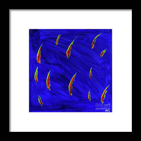 Abstract Framed Print featuring the digital art Upstream - Colorful Abstract Contemporary Acrylic Painting by Sambel Pedes