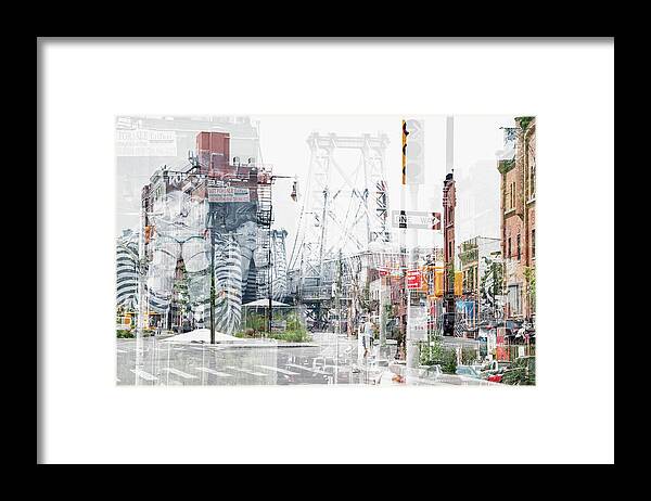 New York Framed Print featuring the photograph Urban Abstraction - Bedford Ave by Philippe HUGONNARD