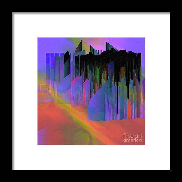 Abstract Framed Print featuring the digital art Urban City Streets Abstract 1 by Philip Preston
