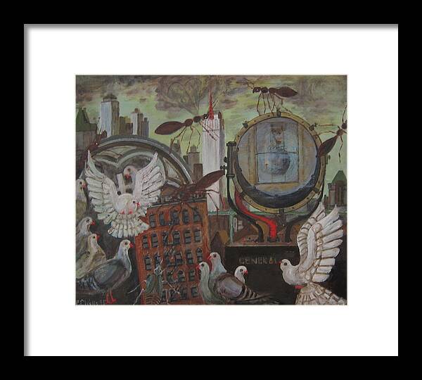 Urban Landscape Framed Print featuring the painting Urban-itis by F C Wells Jr