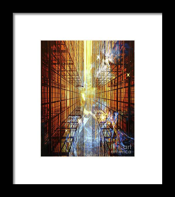Abstract Framed Print featuring the photograph Urban Lights by Deb Nakano