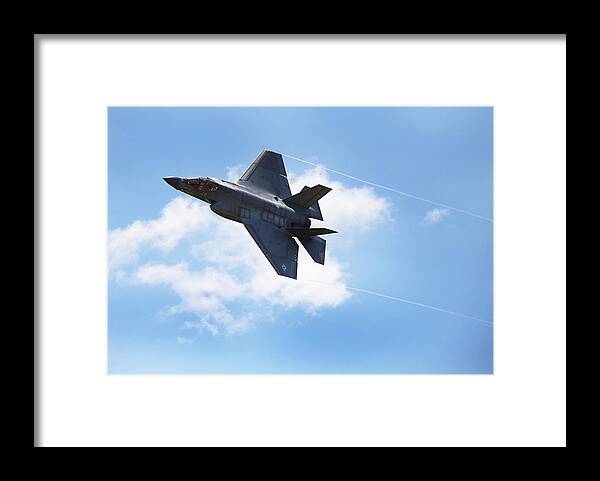 Us Navy Framed Print featuring the photograph US NAVY F-35C Plane by Karen Cox
