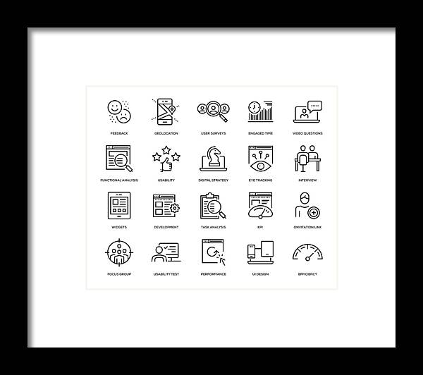 Expertise Framed Print featuring the drawing User Experience Icon Set by Enis Aksoy