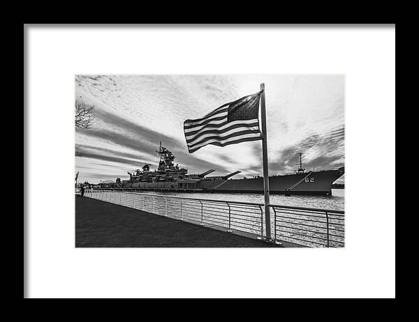 Navy Framed Print featuring the photograph USS New Jersey by Kevin Plant