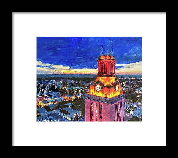 UT Tower Bathed in Light based on original photo by Mike Holp by Gary Springer