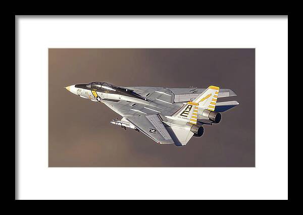 F-14 Framed Print featuring the digital art VA-141 Tomcat by Adam Burch