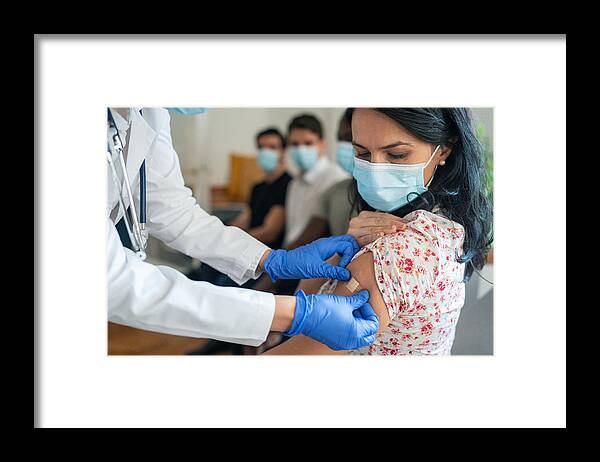 40-44 Years Framed Print featuring the photograph Vaccination center by Filadendron