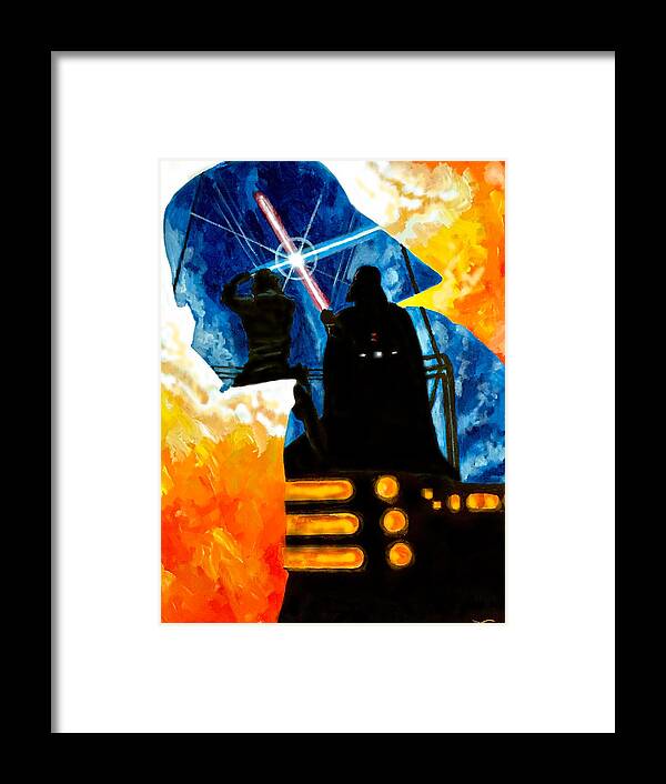 Vader Framed Print featuring the painting Vader by Joel Tesch