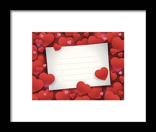 Event Framed Print featuring the drawing Valentine's Day Note Card by Paci77