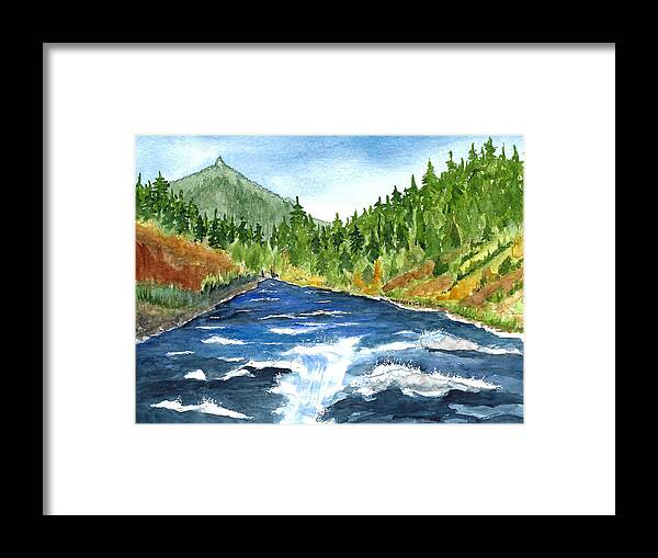 Tourism Framed Print featuring the mixed media Valley of the Rogue State Park, Oregon by Margaret Bucklew
