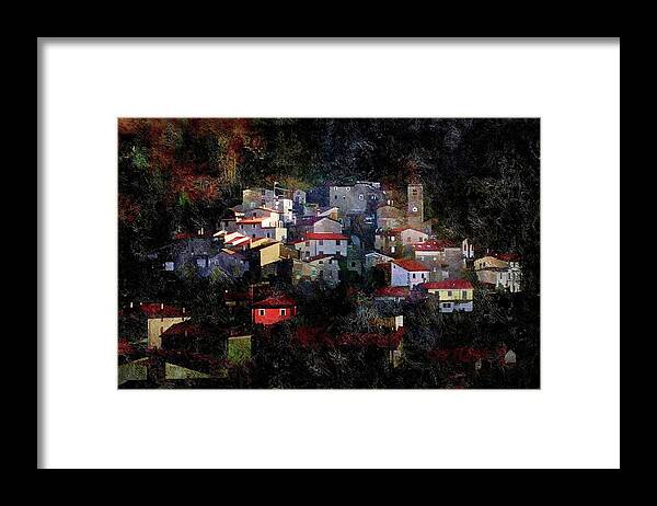 Village Framed Print featuring the mixed media Valley of Villages by Pepper Pepper