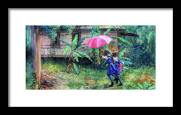 Caribbean Framed Print featuring the painting Van Ka Vante by Jonathan Gladding