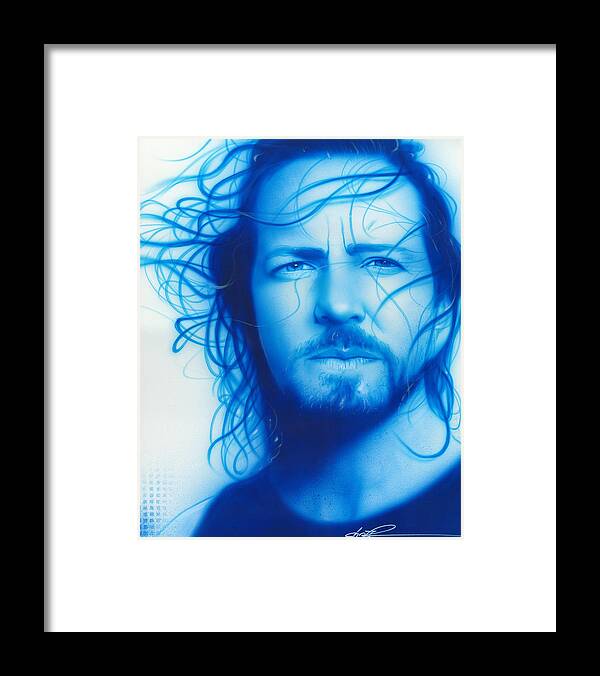 Eddie Vedder Framed Print featuring the painting Vedder by Christian Chapman Art