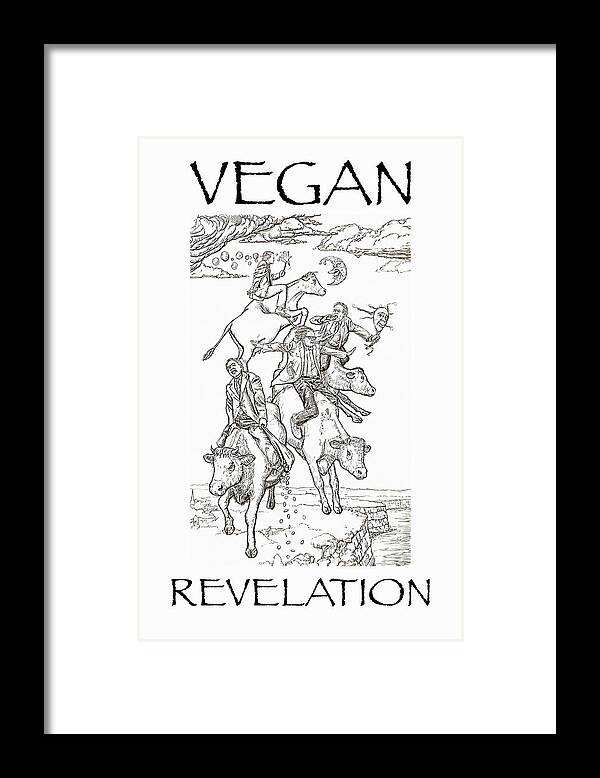 Vegan Framed Print featuring the digital art VEGAN Revelation by Russell Kightley