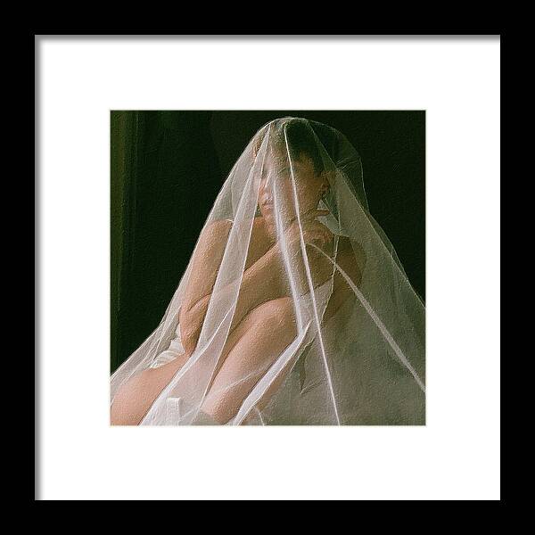 Woman Framed Print featuring the painting Veiled Woman 2 by Tony Rubino