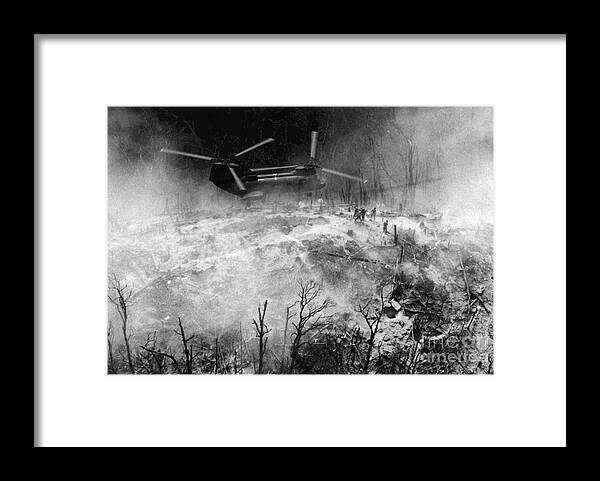 1969 Framed Print featuring the photograph Veitnam War Helicopter, 1969 by Jim De Witt