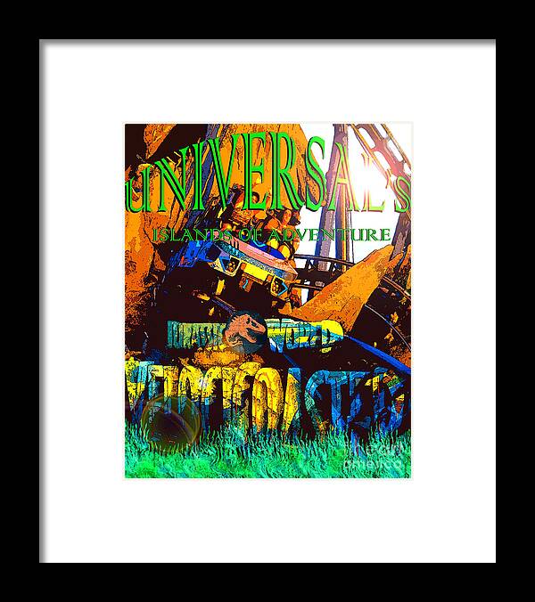  Universals Islands Of Adventure Framed Print featuring the mixed media Velocicoaster summer fun work by David Lee Thompson