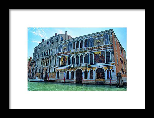 Venice Framed Print featuring the photograph Venetian Canal House with Murals by Matthew DeGrushe