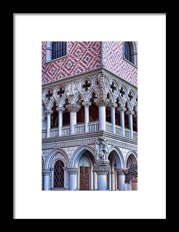 Venetian Palazzo Framed Print featuring the photograph Venetian Palazzo architectural detail, Las Vegas by Tatiana Travelways