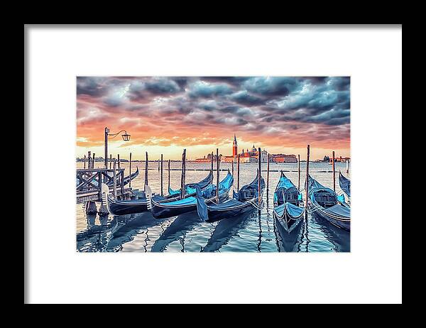 Architecture Framed Print featuring the photograph Venezian Pier by Manjik Pictures