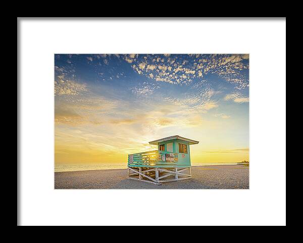Venice Framed Print featuring the photograph Venice Beach At Sunset by Jordan Hill