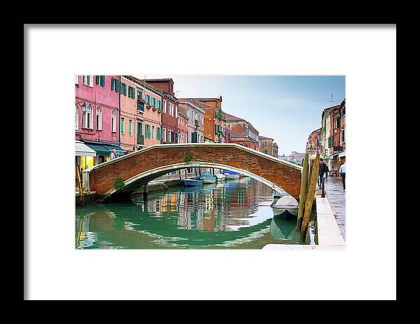 Rain Framed Print featuring the photograph Venice Bridge by Andrew Lalchan