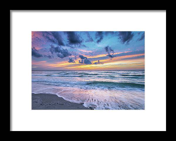 Gulf Of Mexico Framed Print featuring the photograph Venice Sunset Hues by Rudy Wilms
