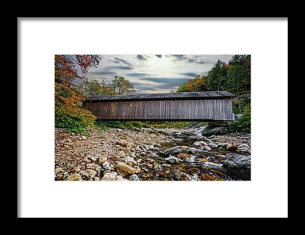 Bridge Framed Print featuring the photograph Vermont Autumn at Brown Covered Bridge by Ron Long Ltd Photography