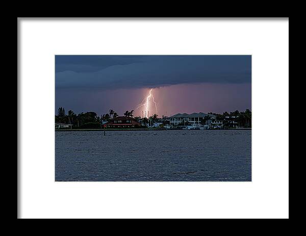 Sky Framed Print featuring the photograph Vero Strike by Les Greenwood