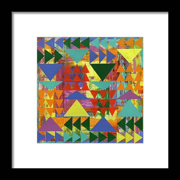 Bright Colors Framed Print featuring the painting Vibrant Balance by Cyndie Katz