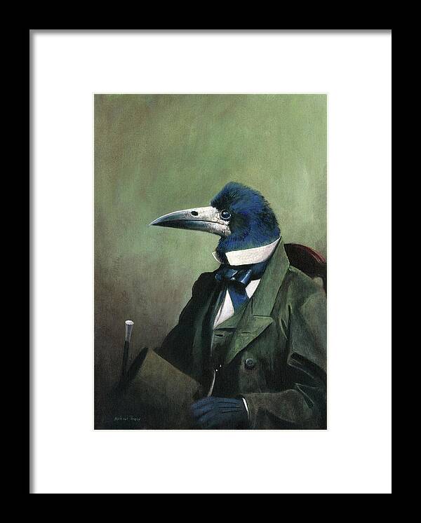 Rook Framed Print featuring the painting Victorian Mr Rook by Michael Thomas