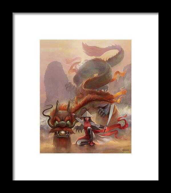 Dragon Framed Print featuring the digital art Vietnamese Warrior by Steve Goad