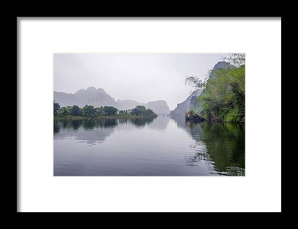 Ba Giot Framed Print featuring the photograph View at Tam Coc by Arj Munoz