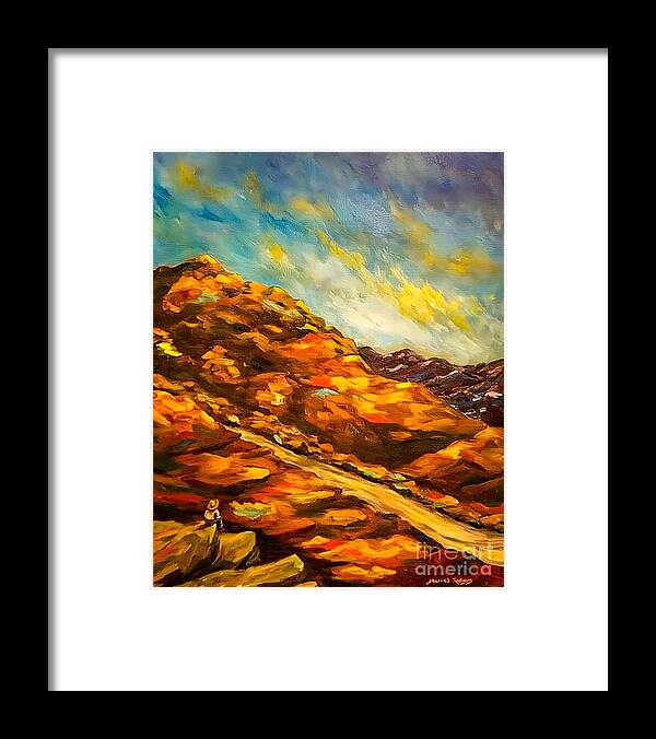 Oil Painting Framed Print featuring the painting View From the Rock by Sherrell Rodgers