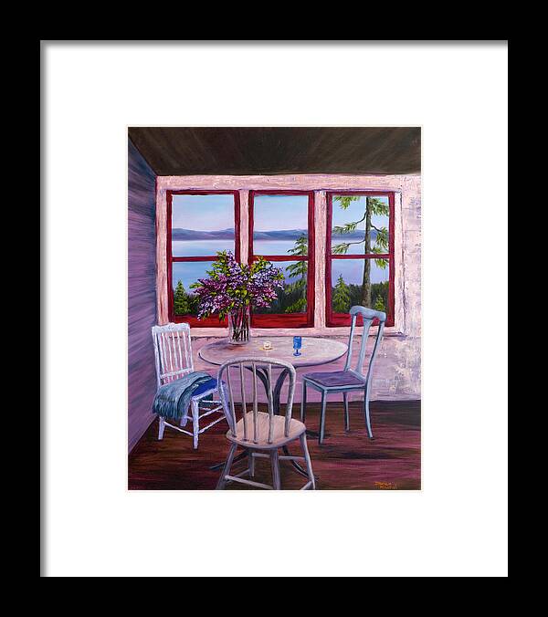 Lake Tahoe Framed Print featuring the painting View Of Lake Tahoe by Darice Machel McGuire