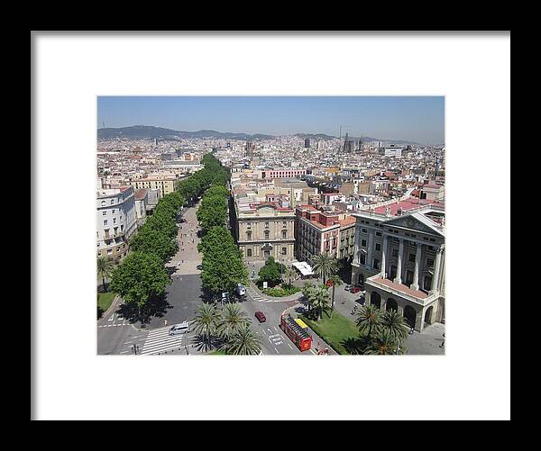 Barcelona Framed Print featuring the photograph View of Las Ramblas by Lisa Mutch